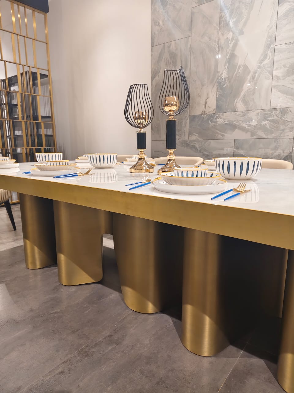 10 SEATER DINING TABLE WITH METAL BASE (NAR(Dash Bespoke)