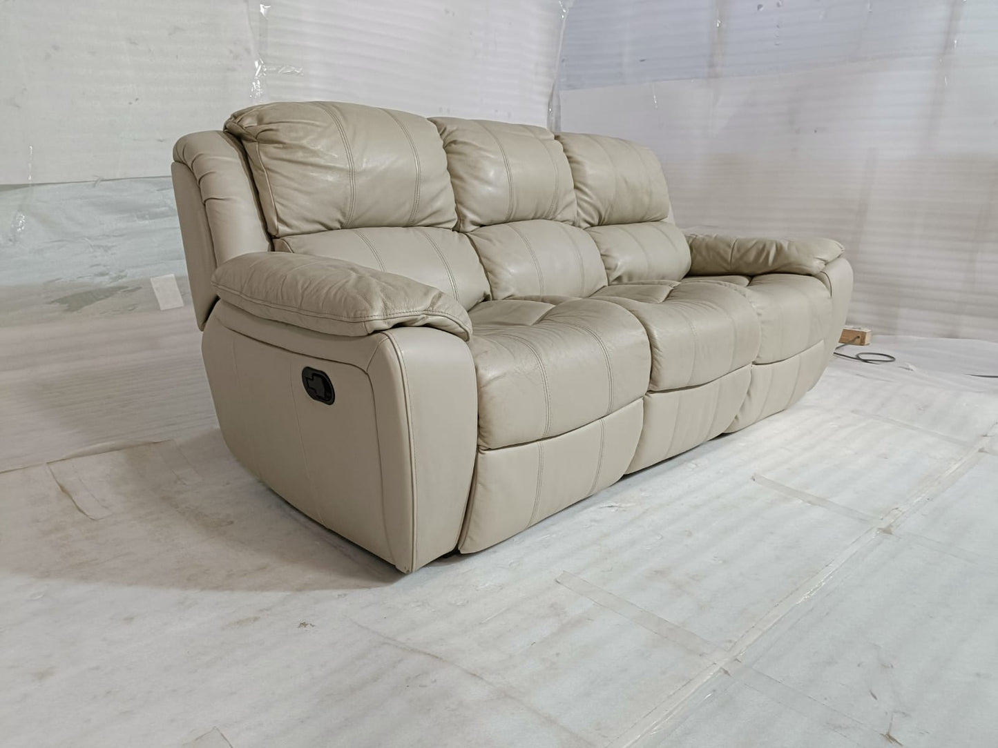 1238 - 3 SEATER RECLINER(MANUAL) - BLR WH