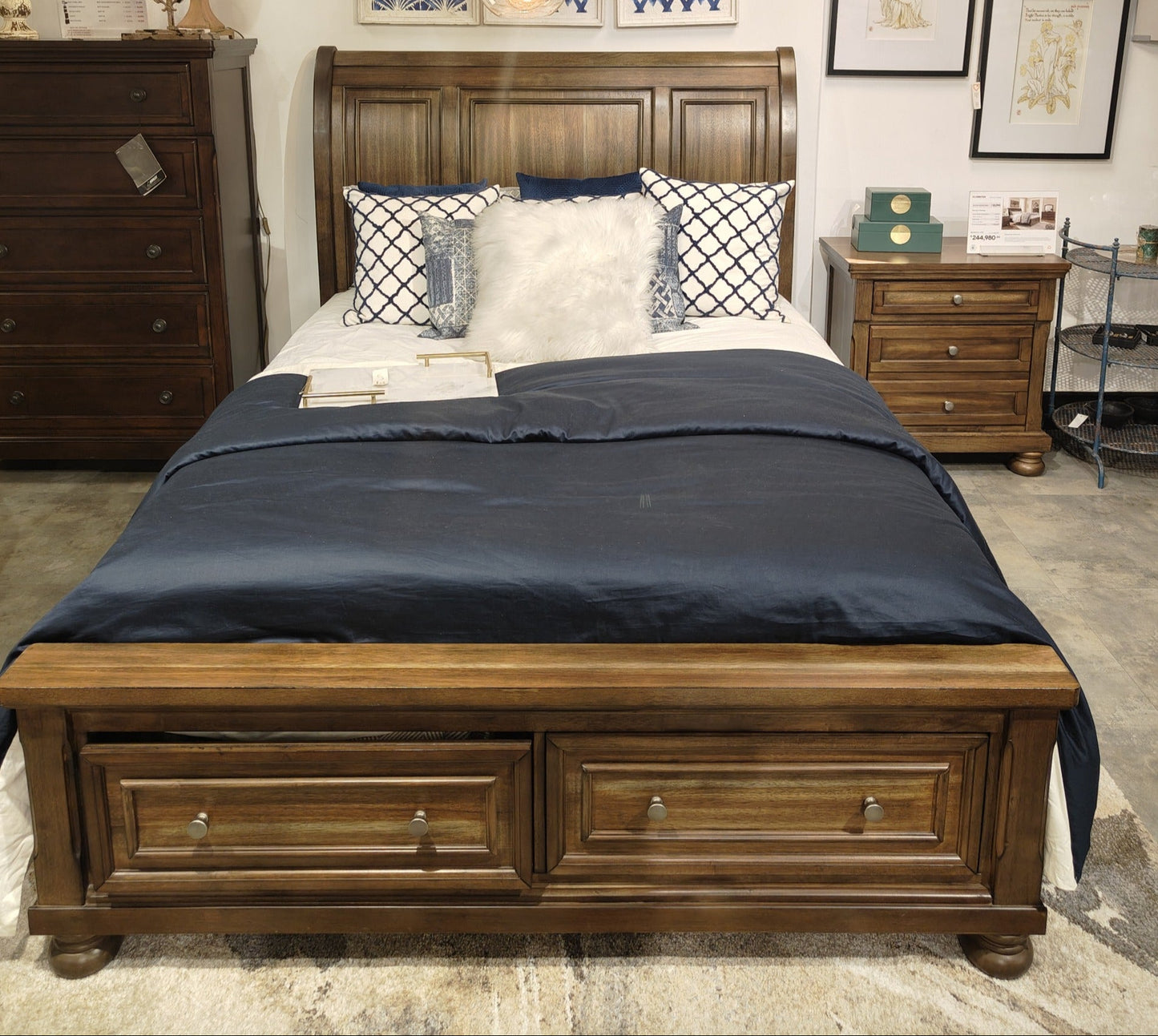 B719-74+77+98 - QUEEN SLEIGH STORAGE BED - CBD