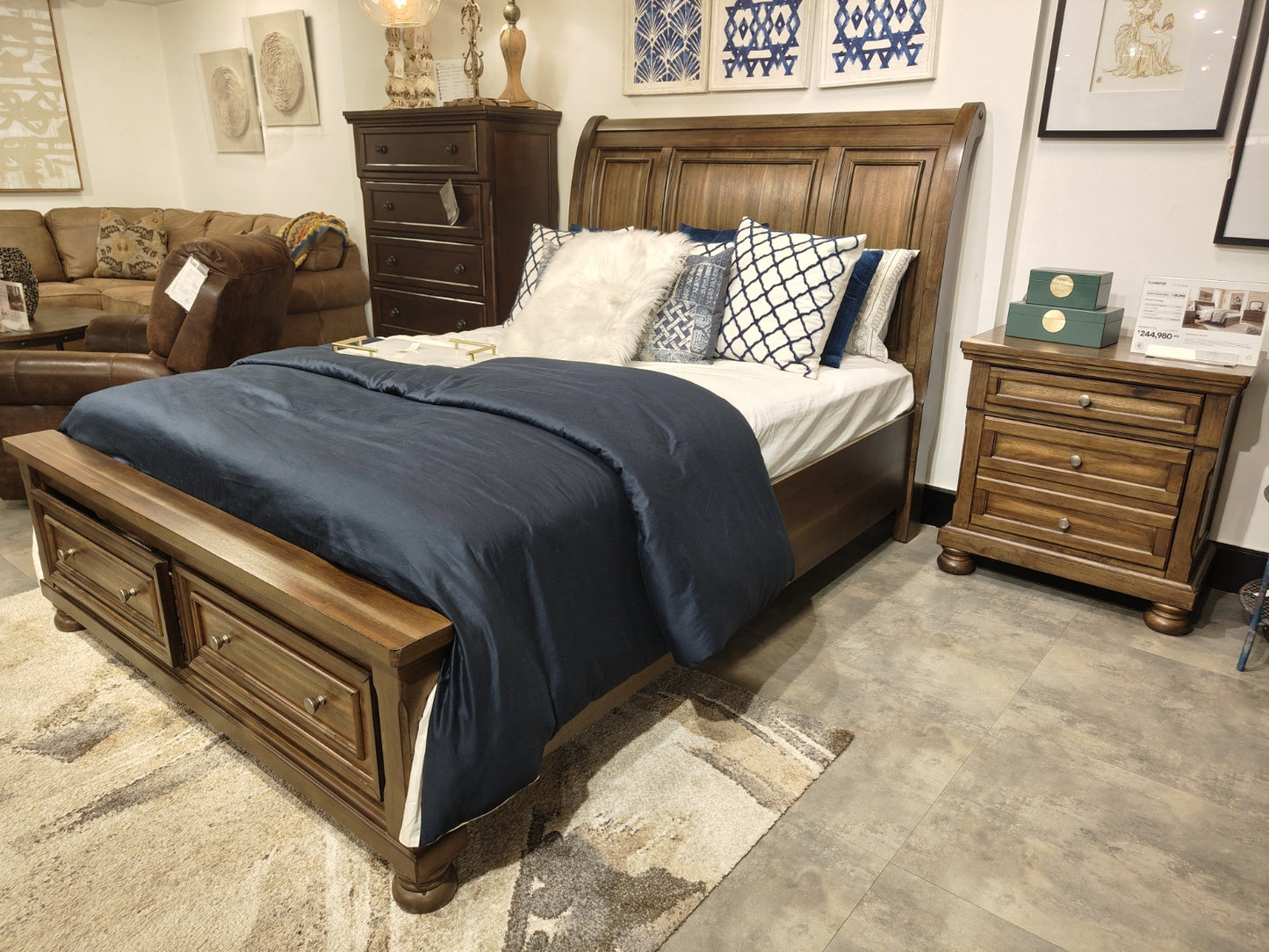 B719-74+77+98 - QUEEN SLEIGH STORAGE BED - CBD