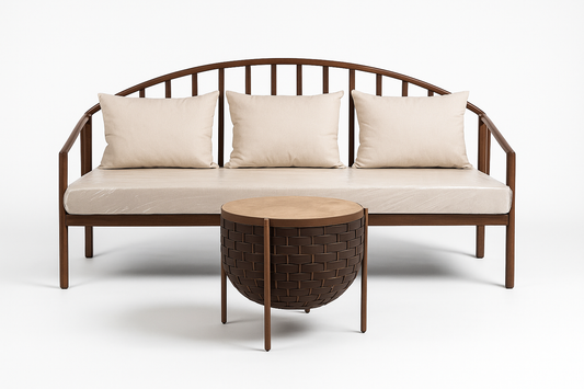 2077 - 3 SEATER + CENTRE TABLE - WFD