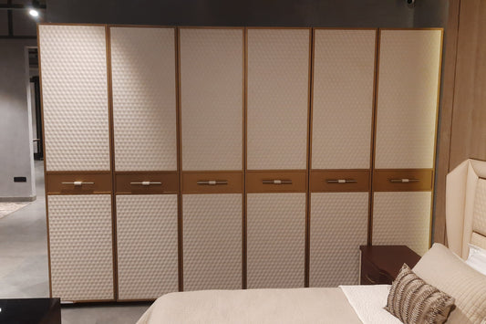 Wardrobe with letherette and metal finish (IND Dash Bespoke)